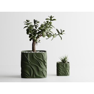 Кашпа Zephyra средна тъмнозелен мат