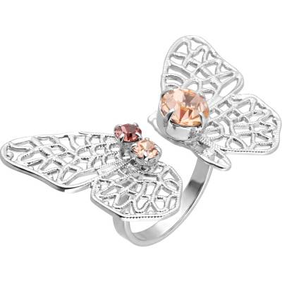 Preciosa Prsten Amelia motýl s českým křišťálem Preciosa 2641 70