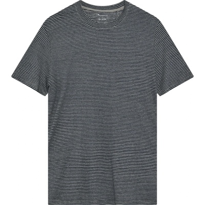 KnowledgeCotton Apparel Мъжка тениска KnowledgeCotton Apparel Organic Linen Striped T-Shirt - Navy - размер M (216-8557-0112)