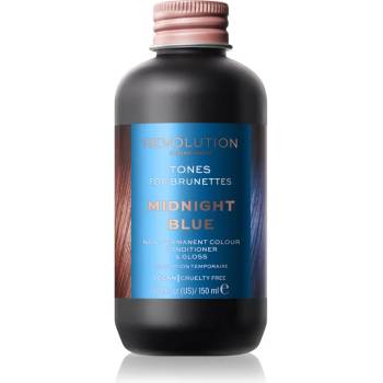 Revolution Beauty Tones For Brunettes тониращ балсам за коса с кафяви нюанси цвят Midnight Blue 150ml