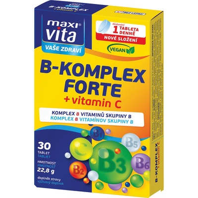 Vitar Maxivita B komplex + Vitamín C 30 tabliet