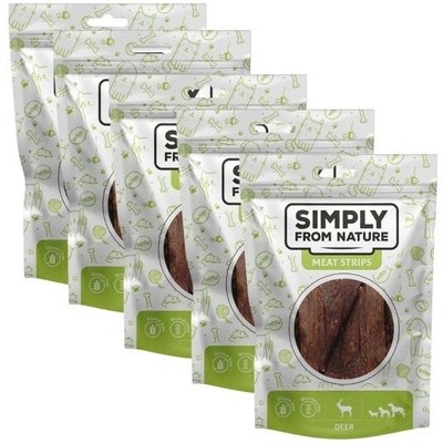 SIMPLY FROM NATURE Meat Strips pamlsky s jelením masem pro psy 5 x 80 g