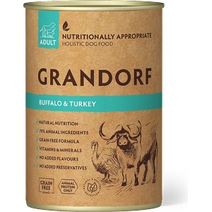 Grandorf Buffalo & Turkey Adult - Хипоалергенна мокра храна за кучета с биволско месо и пуешко 400 гр