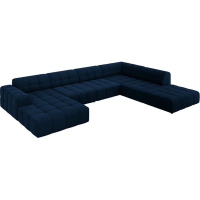 Cosmopolitan Design Královsky sametová rohová do "U" Chicago 364 cm pravá modrá