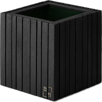 SQUARELY Самонаторяваща се саксия за цветя GrowON черно-пепелява (101-2A3)