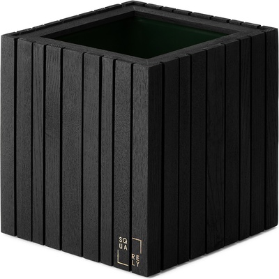 SQUARELY Самонаторяваща се саксия за цветя GrowON черно-пепелява (101-2A3)