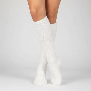 Пухкави бели 3/4 чорапи