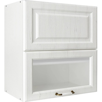 Matis Кухненски шкаф горен с две повдигащи врати rustic vh80 бял