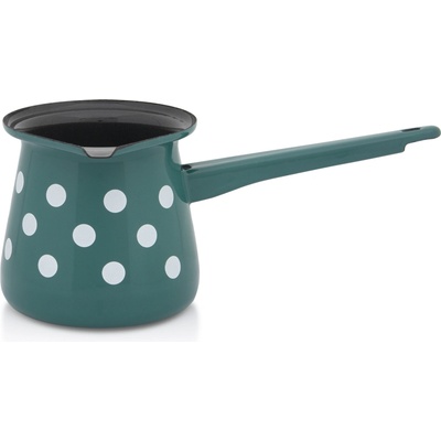 Metalac Zelený puntík, Džezva 11 cm, 0,7 l, 7 káv, černý vnitřek
