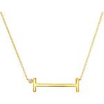 SAVICKI Позлатено сребърно колие с буква i, бял сапфир 0.05К, 45 см
