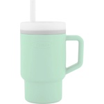Infantino Силиконова чаша със сламка Infantino - 270 ml, мента (IN308043)