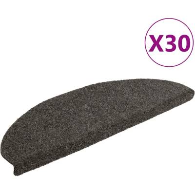 vidaXL Изтривалки за стълби, самозалепващи се, 30 бр. , 65x21x4 см, антрацит, полукръгли, големи (3365663)