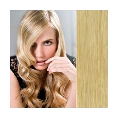 Clip in vlasy 43cm 100% lidské REMY 70g – přírodní blond