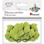 TITANUM Fabric decoration leaf 20x33mm light green. 30pcs