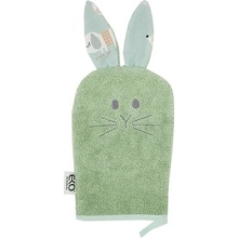EKO žínka bavlnená s uškami Bunny Olive green 20x15 cm