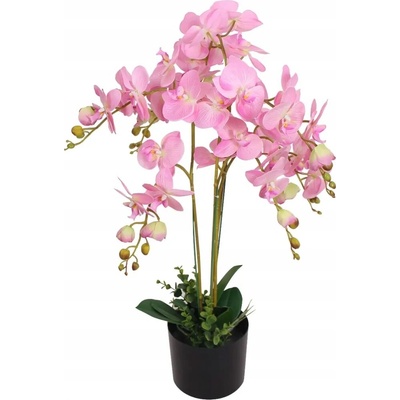 Umělá rostlina orchidej s květináčem 75 cm růžová