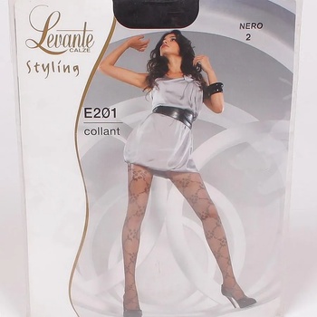 Image 1 of Чорапогащник в черно с ефектен десен на цветя