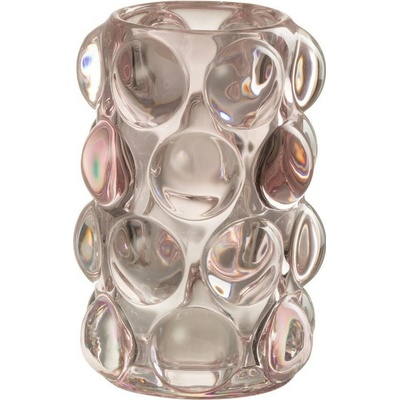 Růžový skleněný svícen / váza Bollie - Ø 8*12 cm - J-Line by Jolipa