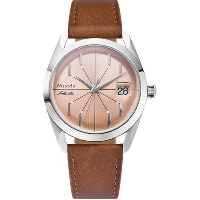 Nivada Grenchen Antarctic Salmon Spider Brown Leather