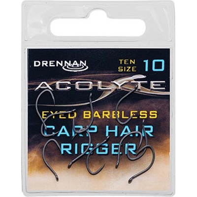 Drennan háčky Acolyte Carp Hair Rigger Barbless vel.10