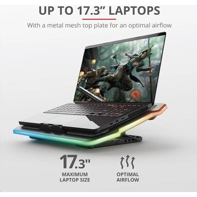 TRUST Stojan na notebook GXT1126 AURA LAPTOP COOLING STAND (chladící podložka) – Zboží Živě