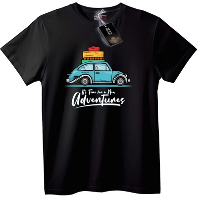NOONEBRAND Тениска Приключенска Кола - 5XL, Black