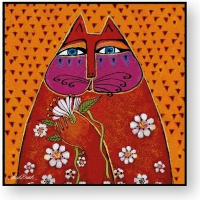 EGAN LAUREL BURCH FANTASTIC FELINES Obrázek "GATTO oranžová 50 × 50 cm