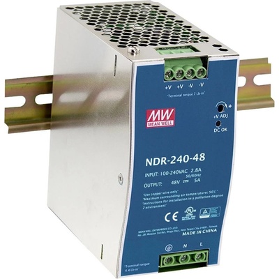 MEAN WELL NDR-240-24 síťový zdroj na DIN lištu 24 V 10 A 240 W Počet výstupů:1 x Obsah 1 ks