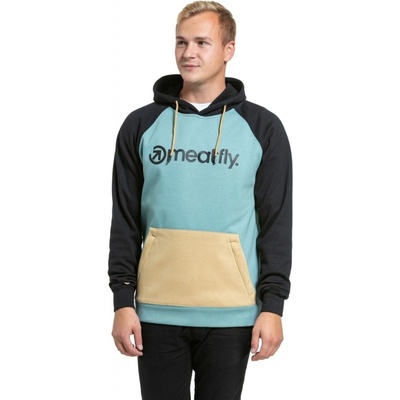 Meatfly technická mikina Gravel black / Dusty mint černá