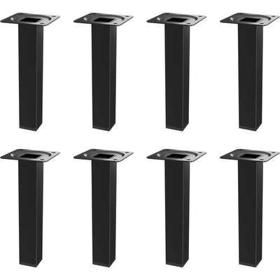 Walteco Nábytková noha hranatá 25x25x150 mm čierna 4 ks 50440BP1