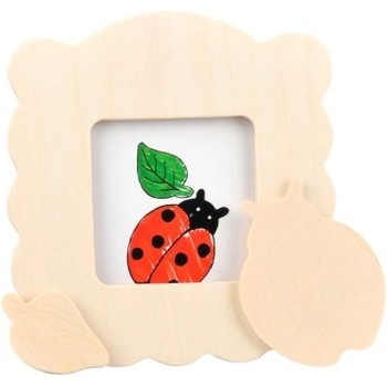 Goki - Дървена рамка за снимка за оцветяване и декорация - Калинка (SB301)