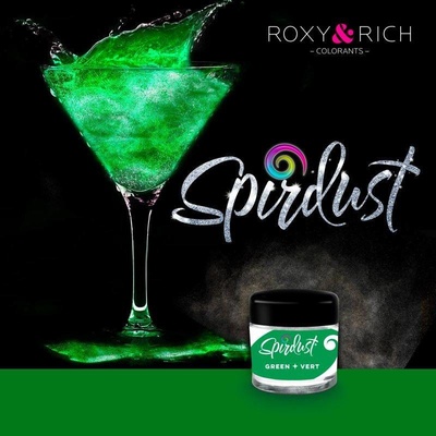 Roxy and Rich Metalická farba do nápojov Spirdust zelená 1,5 g