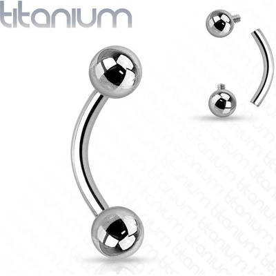 Šperky4U piercing banánek titan kuličky TIT1006-16114