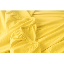 PovlečemeVás Luxusné bavlna jersey prestieradlo s lycrou žltá 180x200