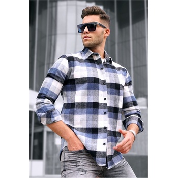 Madmext Мъжка риза - 5519 - Синя #312140 (312140_Тъмно синьо)