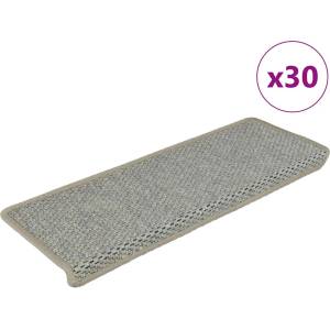 vidaXL Самозалепващи стелки за стълби вид сизал 30бр 65x21x4 см светлозелени (3365887)