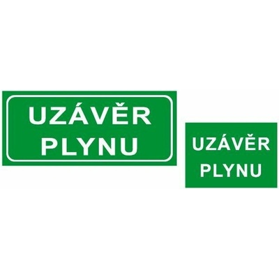 Uzávěr plynu, Fólie 21 x 9 cm