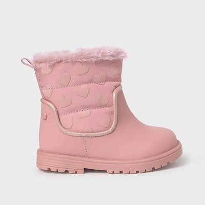 Mayoral Нежни зимни боти за бебе момиче в розов цвят със сърца и страничен цип Mayoral