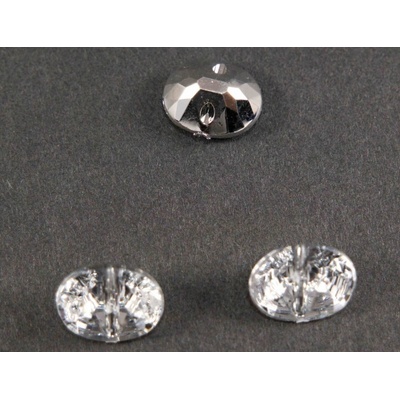 Luxusný kryštálový gombík - vysoký ovál - svetlý kryštál - rozmer 1,4 cm x 1 cm