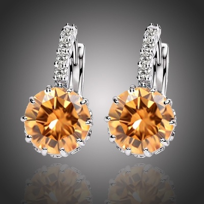Sisi Jewelry Náušnice Swarovski Elements Bernadette Champagne E1129-ET-403F Zlatá
