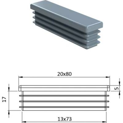 Krytka plastová 20 x 80 mm