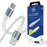 3mk Protection Кабел за данни 3mk Hyper N-Series - Type-C към Lightning, 20W, 9V/2A, 1м - Бял