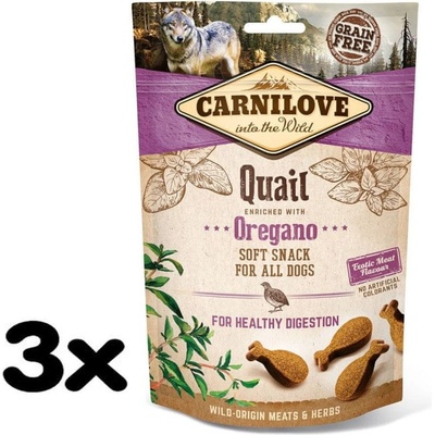 Carnilove Dog Semi Moist Snack Quail enriched with Oregano 3 x 200 g