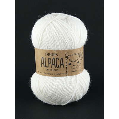 Příze DROPS Alpaca uni colour 1101 - bílá