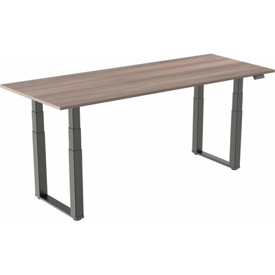 AlzaErgo Table ET7 Heavy Duty čierny + doska 160 × 80 cm lamino šedý dub