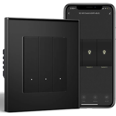 BSEED Smart WiFi svetelný vypínač - Echo Click Čierna 3