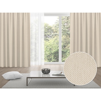 Biante 100% zatemňovací záves Blackout BKM-305 Krémové cik-cak pásiky - šírka 270 cm 270x200 cm