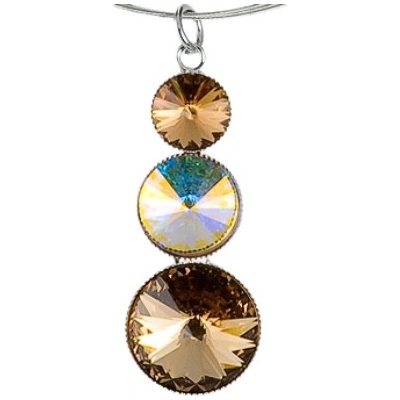 Klimm Rivoli se Swarovski Elements s třemi kameny light topaz 175