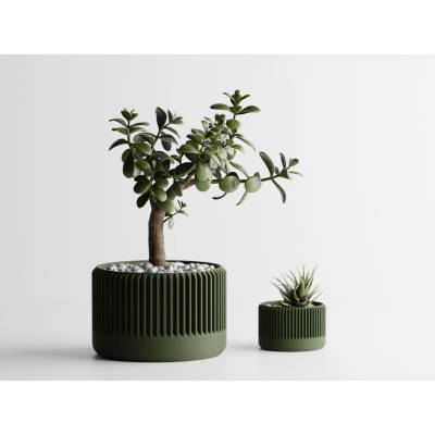 Ваза Delta 1 Голяма, 141x141xH92mm - Тъмнозелен Мат