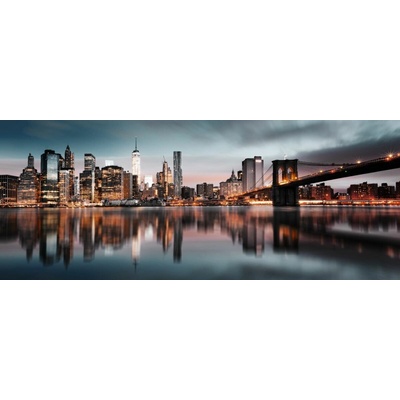 Obraz na plátne Modrý Manhattan, 60 × 150 cm, CA-13339